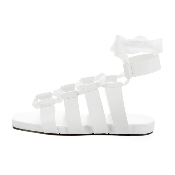 Jil Sander Wraparound Gladiator Leather Sandals In white - Picture 3 of 4